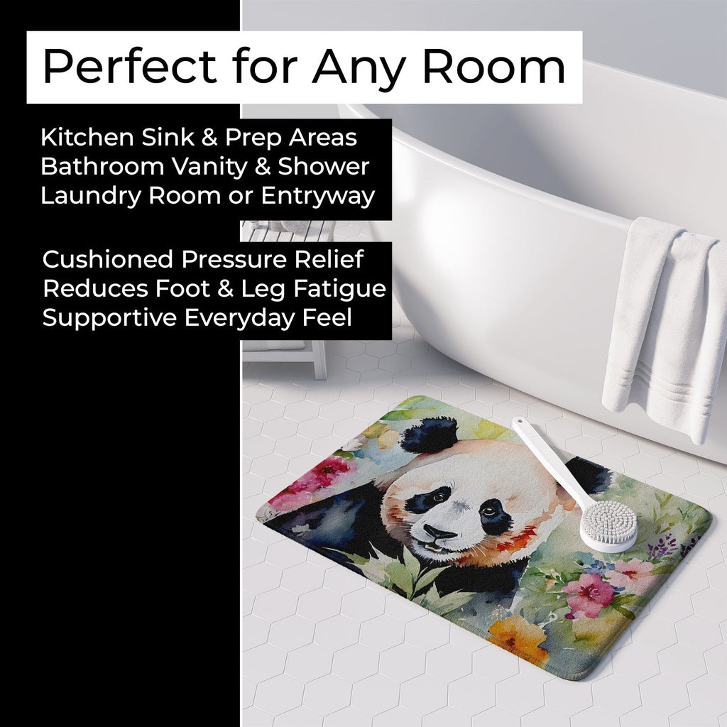 Panda Memory Foam Kitchen Mat Machine Washable Anti-Fatigue Cushion Comfort Bath or Kitchen Rug