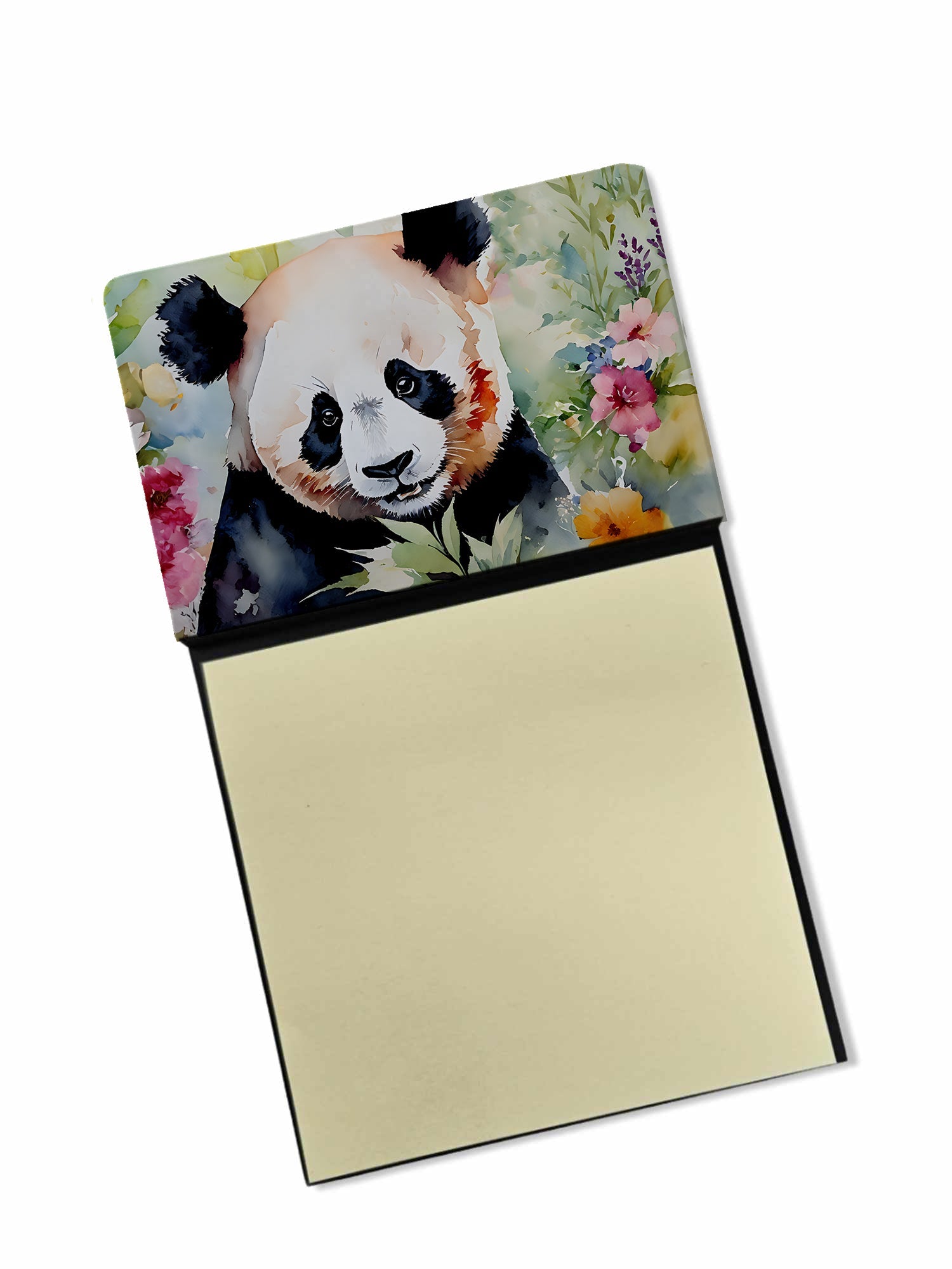 Panda Watercolor Sticky Note Holder Refillable Dispenser Desk Accessory 3x3 Pad Gift
