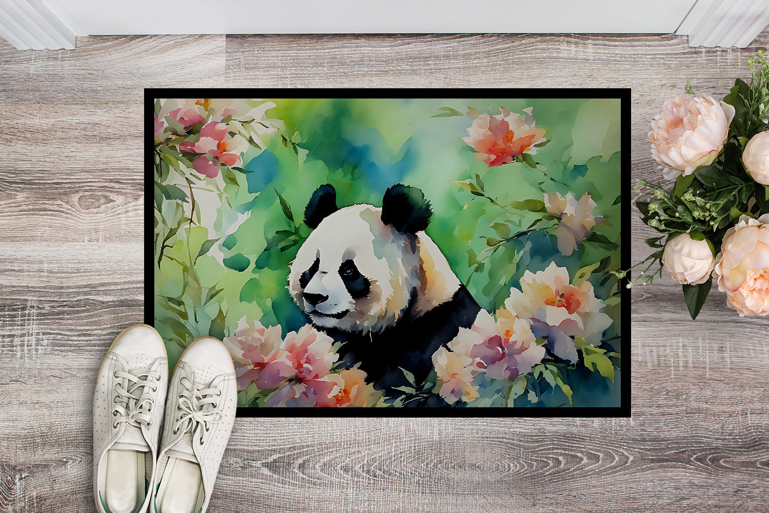 Panda Doormat Indoor Outdoor 18H X 27W Front Door Mat Rugs for Entryway, Non Slip Washable