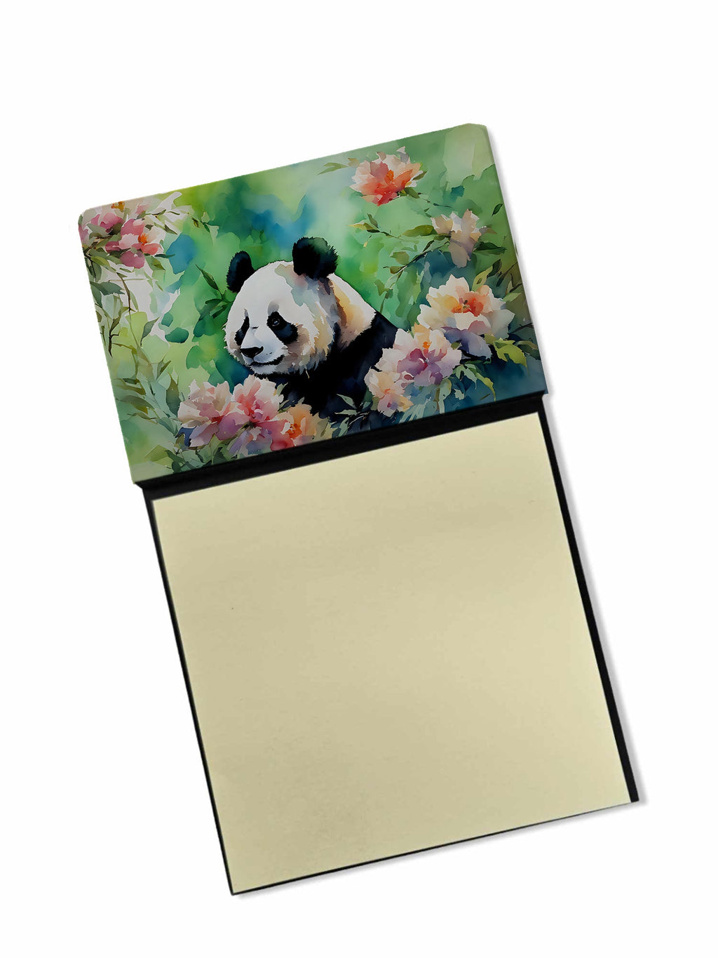 Panda Watercolor Sticky Note Holder Refillable Dispenser Desk Accessory 3x3 Pad Gift