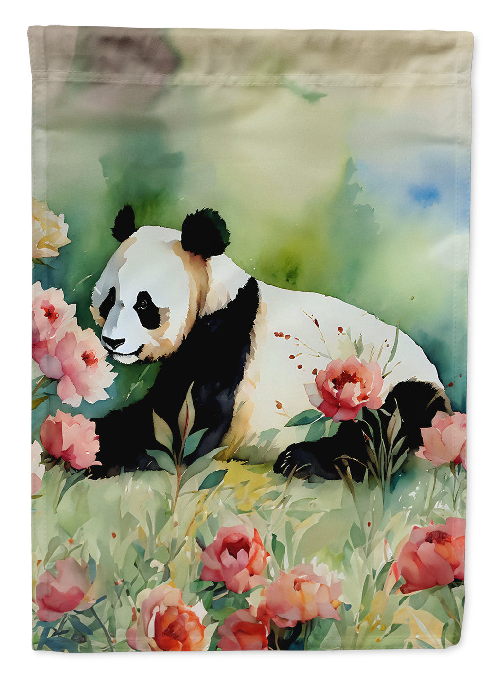 Panda House Flag 28x40 Porch Sleeve Pole Decorative Outside Yard Banner Artwork Wall Hanging, Polyester