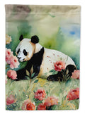 Panda House Flag 28x40 Porch Sleeve Pole Decorative Outside Yard Banner Artwork Wall Hanging, Polyester