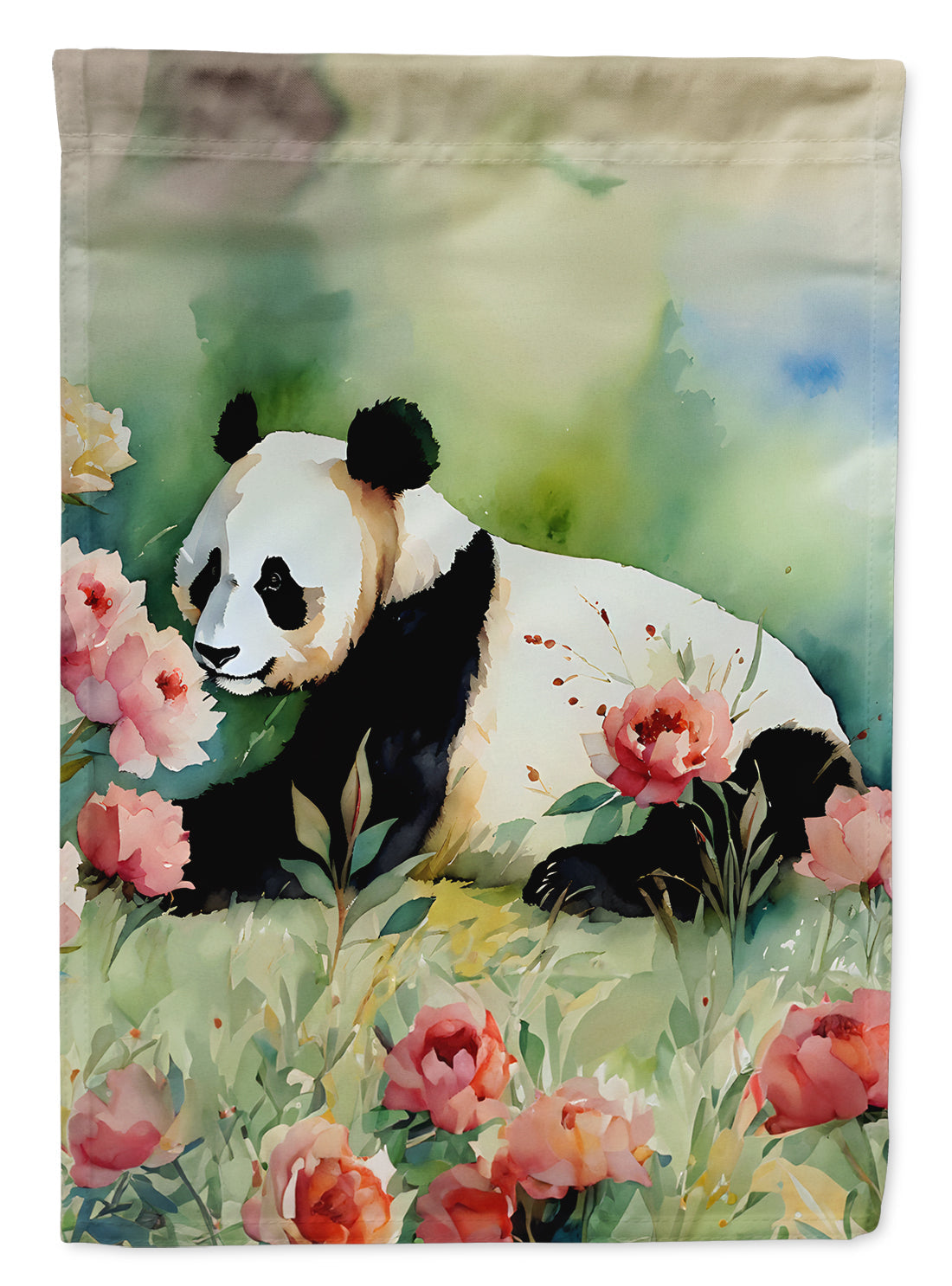 Panda House Flag 28x40 Porch Sleeve Pole Decorative Outside Yard Banner Artwork Wall Hanging, Polyester