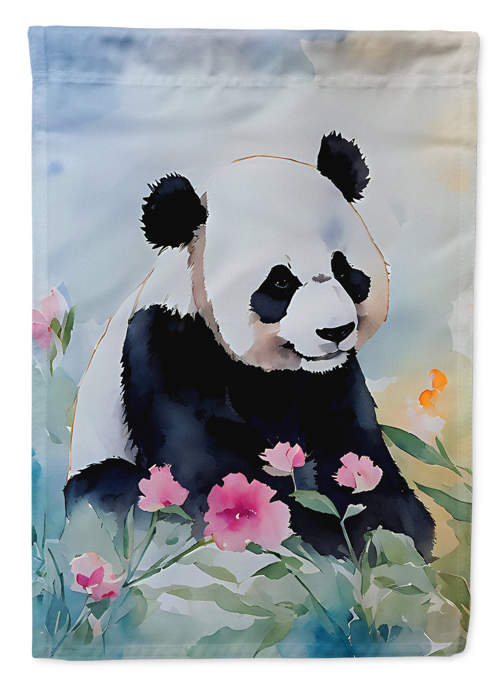 Panda House Flag 28x40 Porch Sleeve Pole Decorative Outside Yard Banner Artwork Wall Hanging, Polyester