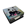 Panda PU Leather Note Paper Holder with Artist-Designed Cover, Desk Accessory, Office Gift