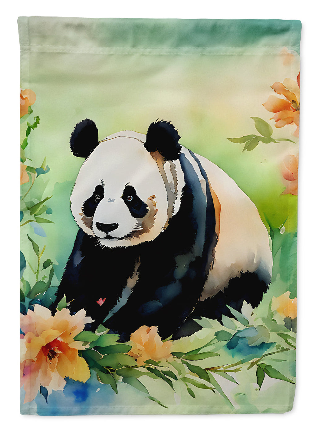 Panda House Flag 28x40 Porch Sleeve Pole Decorative Outside Yard Banner Artwork Wall Hanging, Polyester