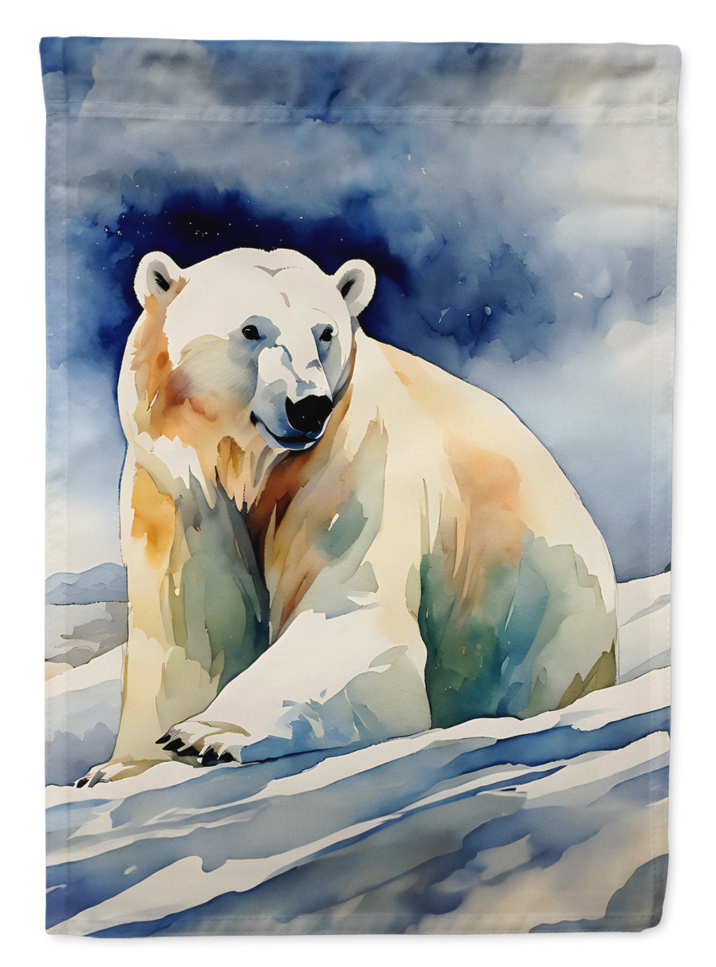 Polar Bear House Flag 28x40 Porch Sleeve Pole Decorative Outside Yard Banner Artwork Wall Hanging, Polyester