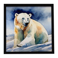 Polar Bear Framed Metal Print Bathroom, Kitchen, Office, Home Decor Wall Art Ready to Hang, Square, 8X8