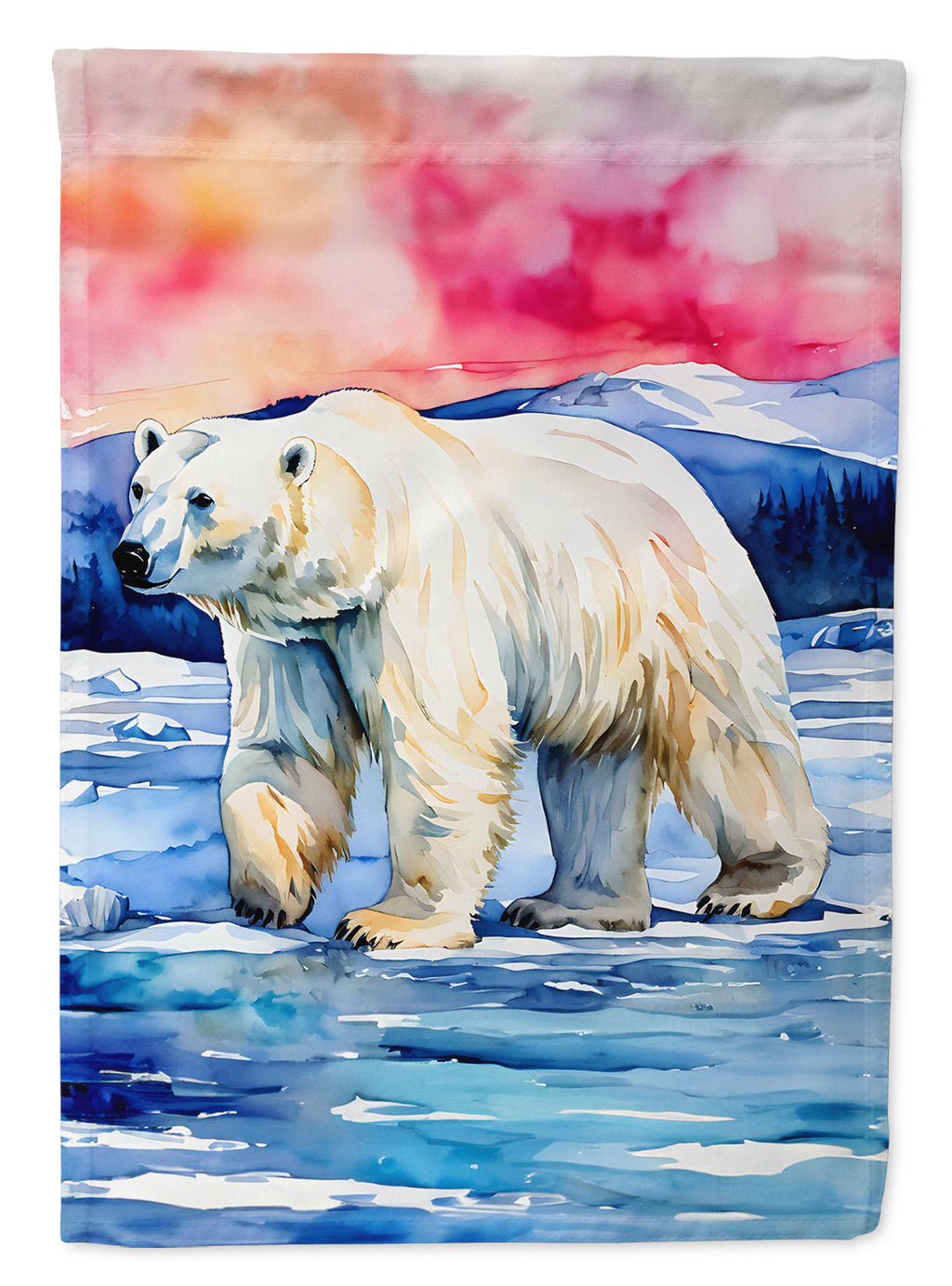 Polar Bear House Flag 28x40 Porch Sleeve Pole Decorative Outside Yard Banner Artwork Wall Hanging, Polyester