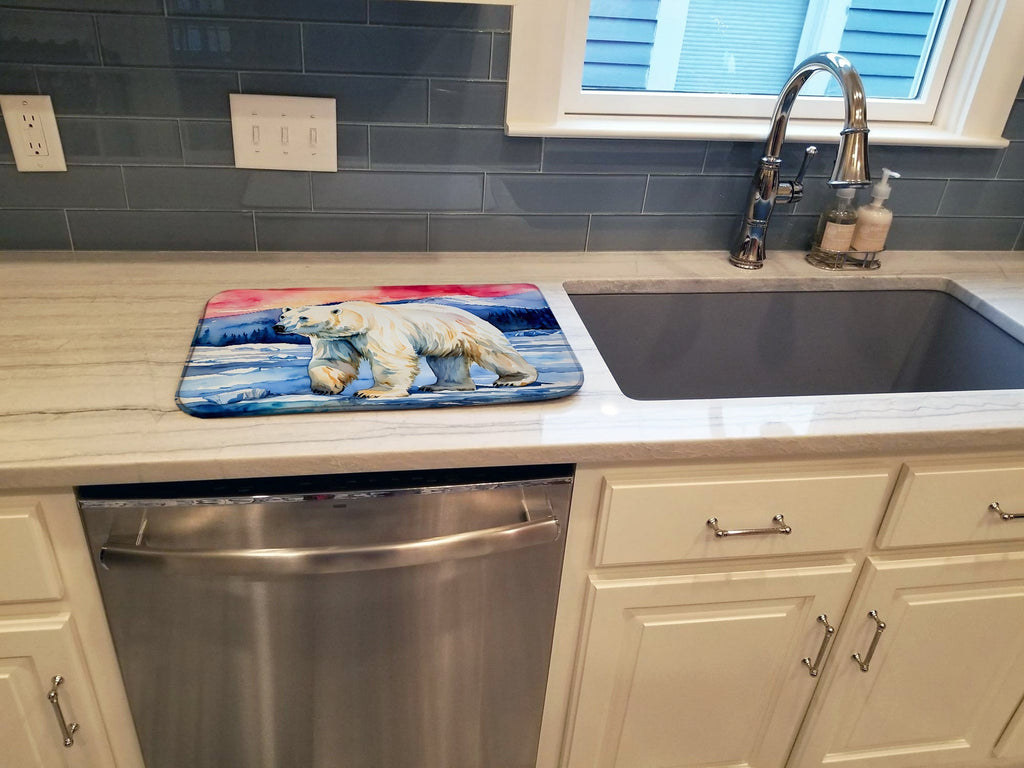 Polar Bear Dish Drying Mat Absorbent Dish Drying Mat Pad for Kitchen Counter Dish Drainer Mat for Countertop, 14 x 21", Multicolor