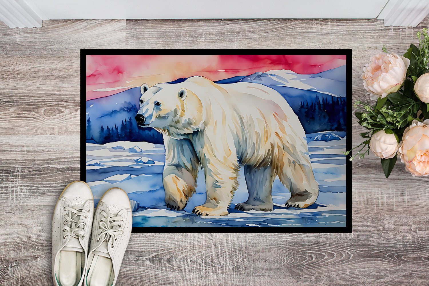 Polar Bear Doormat Indoor Outdoor 18H X 27W Front Door Mat Rugs for Entryway, Non Slip Washable
