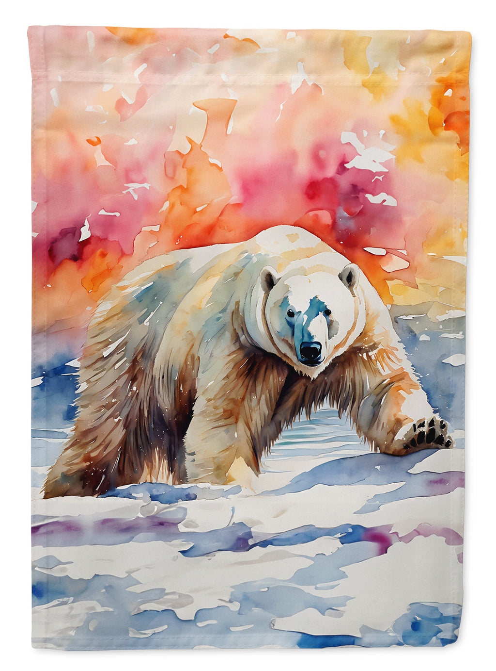 Polar Bear House Flag 28x40 Porch Sleeve Pole Decorative Outside Yard Banner Artwork Wall Hanging, Polyester