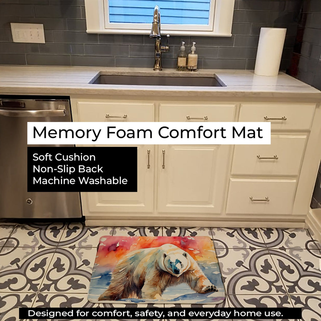 Polar Bear Memory Foam Kitchen Mat Machine Washable Anti-Fatigue Cushion Comfort Bath or Kitchen Rug