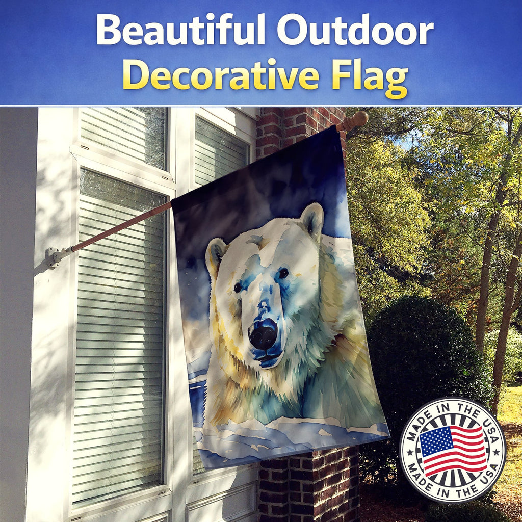 Polar Bear House Flag 28x40 Porch Sleeve Pole Decorative Outside Yard Banner Artwork Wall Hanging, Polyester