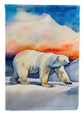 Polar Bear House Flag 28x40 Porch Sleeve Pole Decorative Outside Yard Banner Artwork Wall Hanging, Polyester