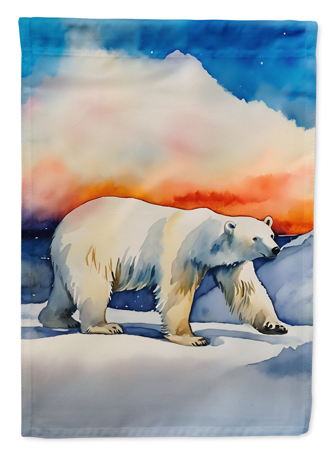 Polar Bear House Flag 28x40 Porch Sleeve Pole Decorative Outside Yard Banner Artwork Wall Hanging, Polyester