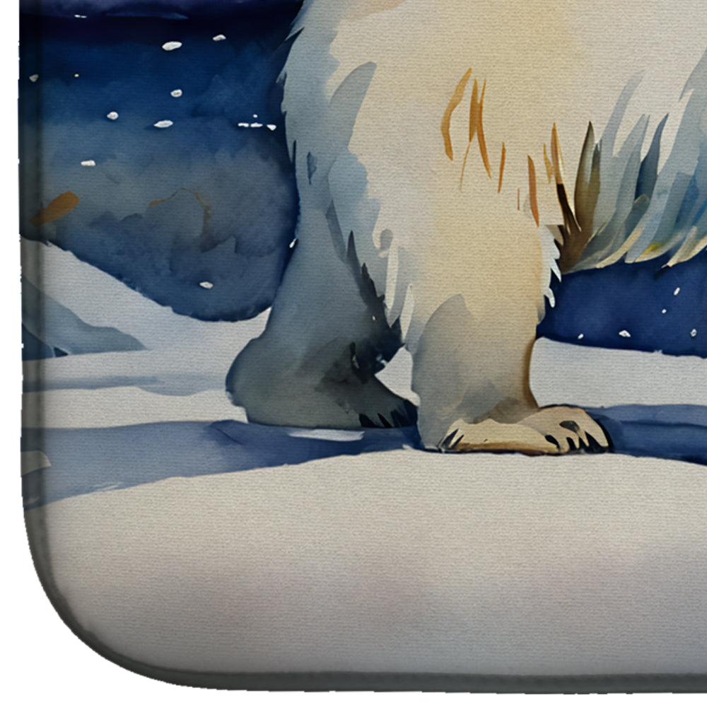 Polar Bear Dish Drying Mat Absorbent Dish Drying Mat Pad for Kitchen Counter Dish Drainer Mat for Countertop, 14 x 21", Multicolor