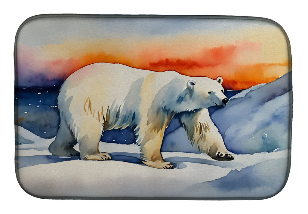 Polar Bear Dish Drying Mat Absorbent Dish Drying Mat Pad for Kitchen Counter Dish Drainer Mat for Countertop, 14 x 21", Multicolor