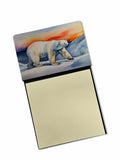 Polar Bear Watercolor Sticky Note Holder Refillable Dispenser Desk Accessory 3x3 Pad Gift