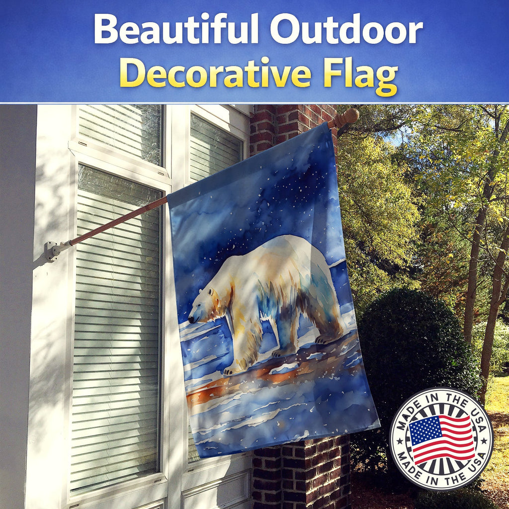 Polar Bear House Flag 28x40 Porch Sleeve Pole Decorative Outside Yard Banner Artwork Wall Hanging, Polyester