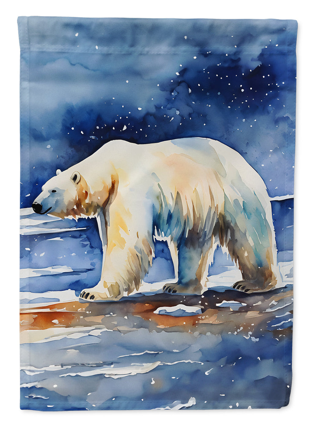 Polar Bear House Flag 28x40 Porch Sleeve Pole Decorative Outside Yard Banner Artwork Wall Hanging, Polyester