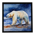 Polar Bear Framed Metal Print Bathroom, Kitchen, Office, Home Decor Wall Art Ready to Hang, Square, 8X8
