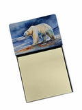 Polar Bear Watercolor Sticky Note Holder Refillable Dispenser Desk Accessory 3x3 Pad Gift