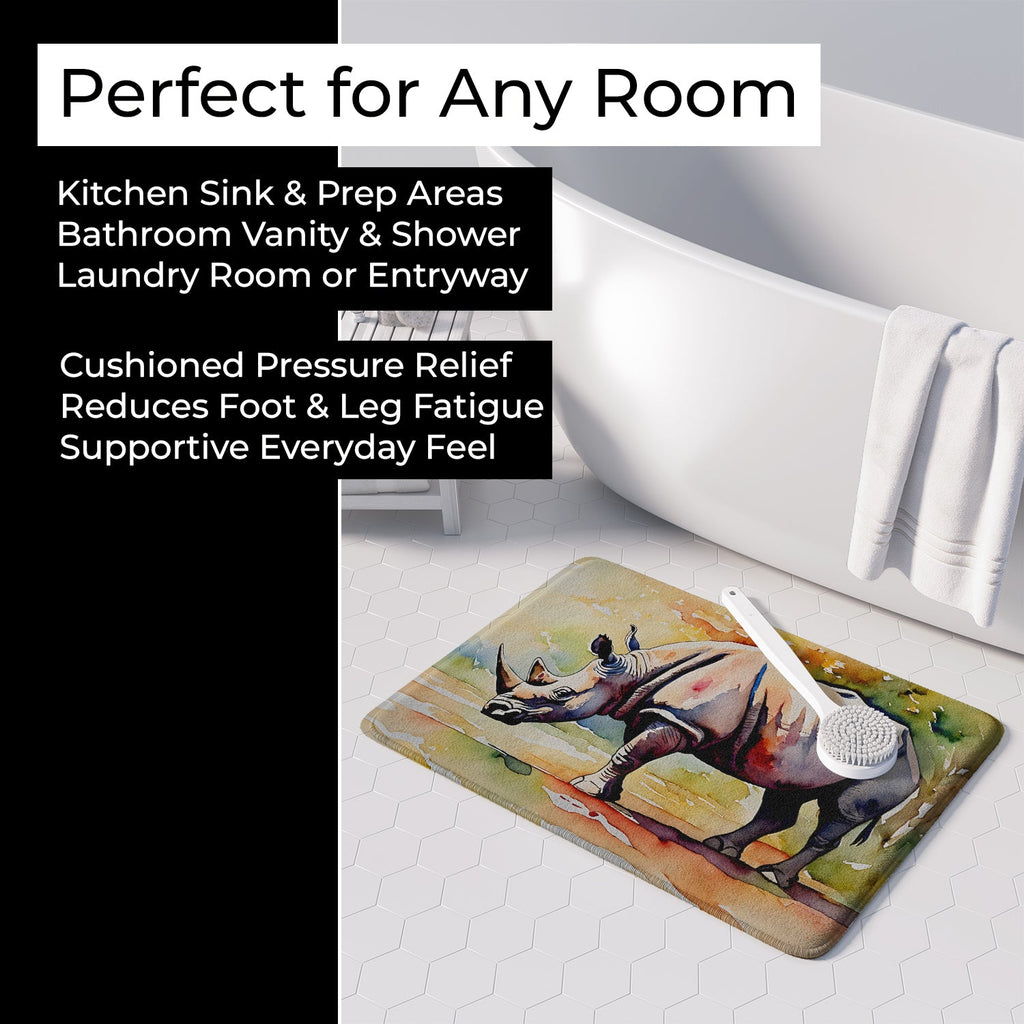 Rhinoceros Memory Foam Kitchen Mat Machine Washable Anti-Fatigue Cushion Comfort Bath or Kitchen Rug