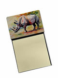 Rhinoceros Watercolor Sticky Note Holder Refillable Dispenser Desk Accessory 3x3 Pad Gift