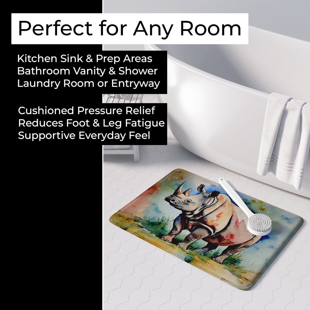 Rhinoceros Memory Foam Kitchen Mat Machine Washable Anti-Fatigue Cushion Comfort Bath or Kitchen Rug