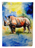 Rhinoceros House Flag 28x40 Porch Sleeve Pole Decorative Outside Yard Banner Artwork Wall Hanging, Polyester