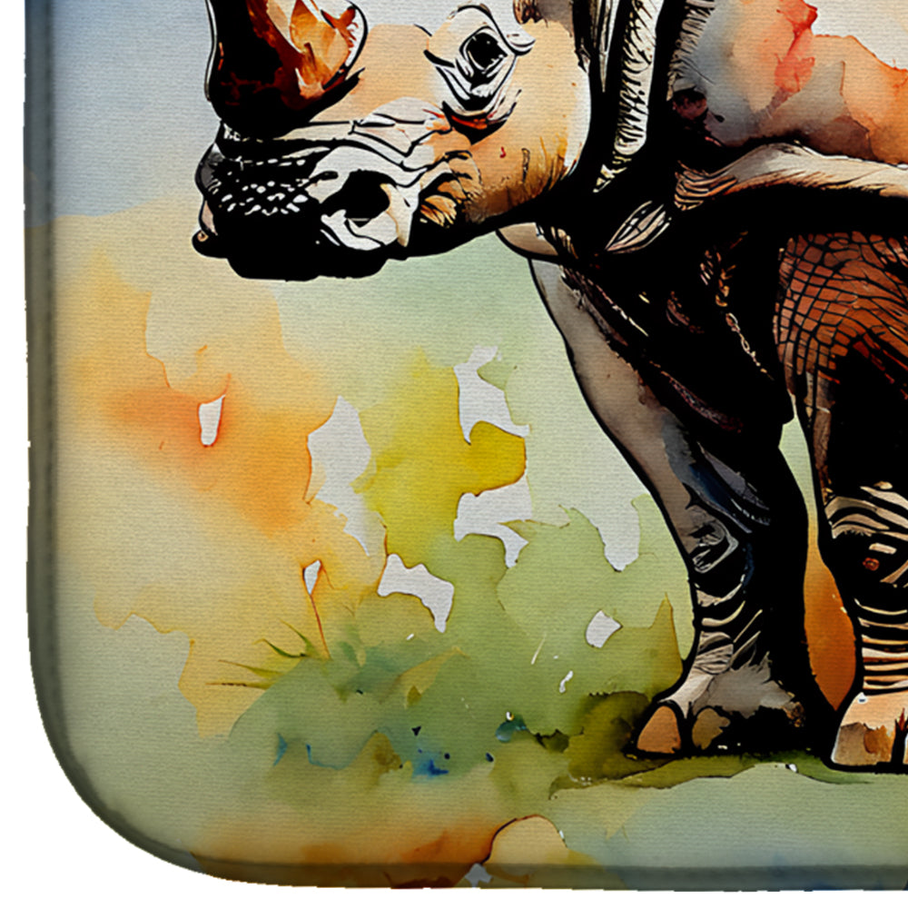Rhinoceros Dish Drying Mat Absorbent Dish Drying Mat Pad for Kitchen Counter Dish Drainer Mat for Countertop, 14 x 21", Multicolor