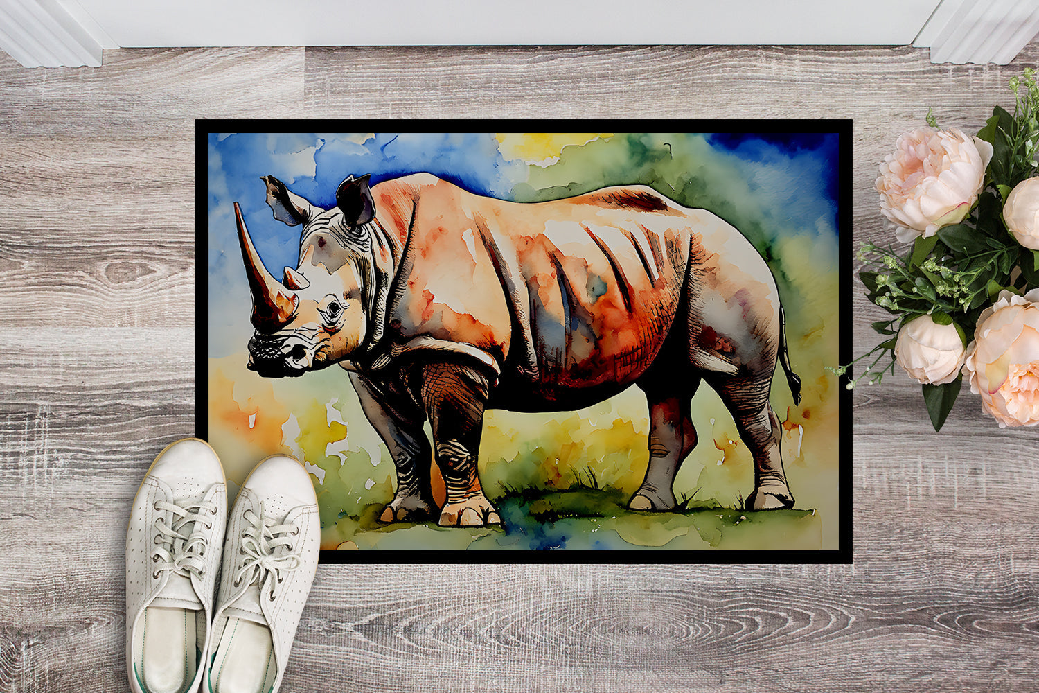 Rhinoceros Doormat Indoor Outdoor 18H X 27W Front Door Mat Rugs for Entryway, Non Slip Washable