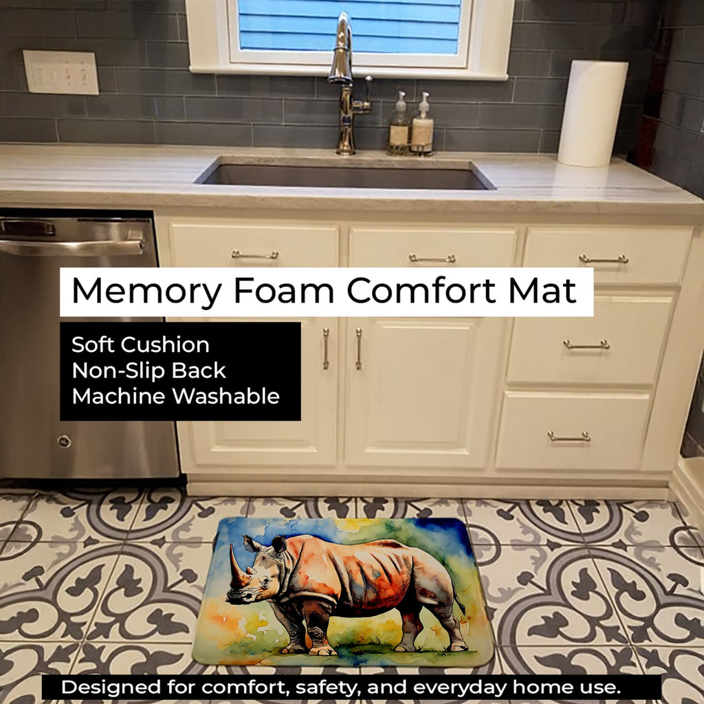 Rhinoceros Memory Foam Kitchen Mat Machine Washable Anti-Fatigue Cushion Comfort Bath or Kitchen Rug