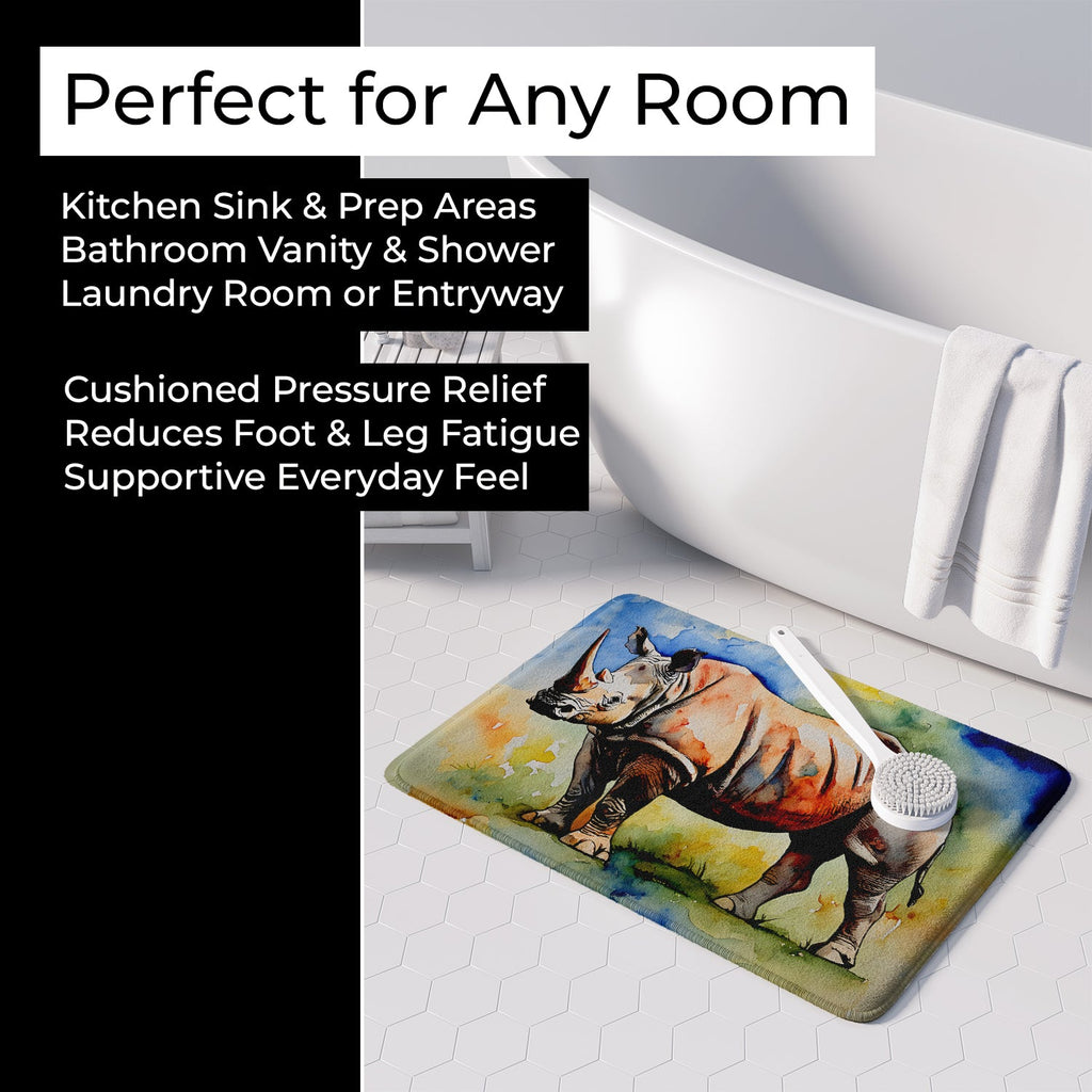 Rhinoceros Memory Foam Kitchen Mat Machine Washable Anti-Fatigue Cushion Comfort Bath or Kitchen Rug