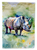 Rhinoceros House Flag 28x40 Porch Sleeve Pole Decorative Outside Yard Banner Artwork Wall Hanging, Polyester