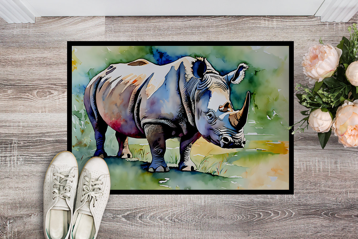 Rhinoceros Doormat Indoor Outdoor 18H X 27W Front Door Mat Rugs for Entryway, Non Slip Washable