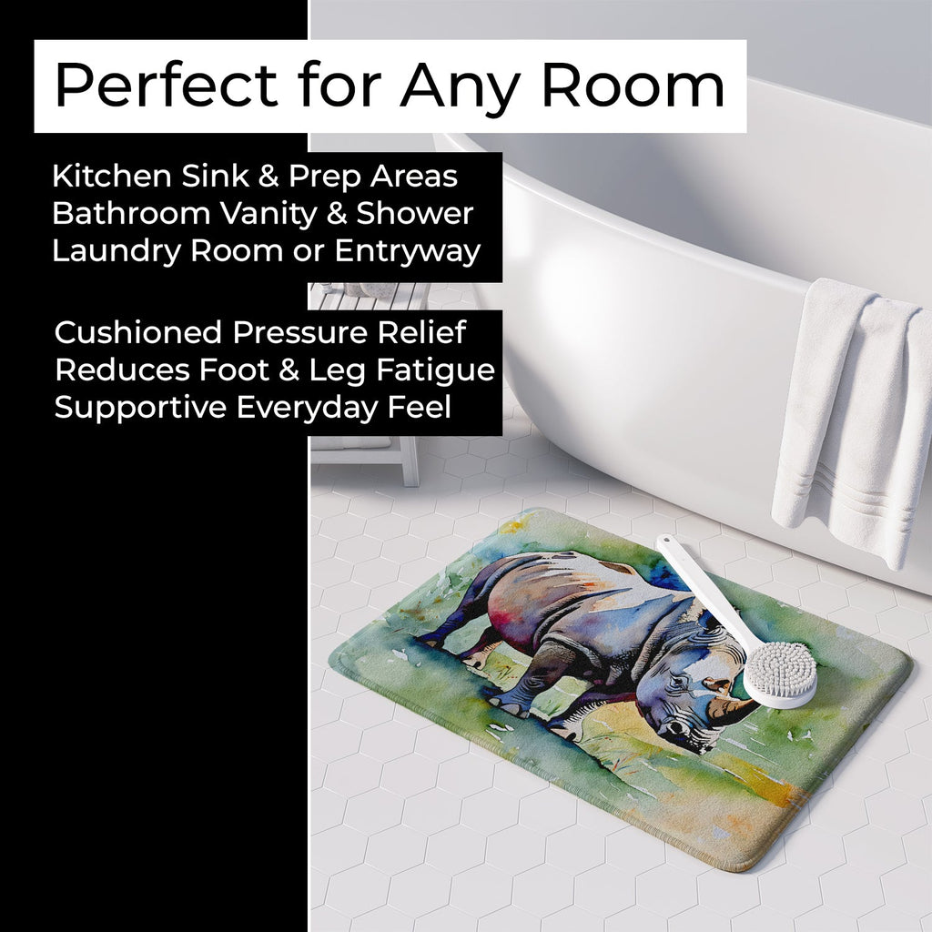 Rhinoceros Memory Foam Kitchen Mat Machine Washable Anti-Fatigue Cushion Comfort Bath or Kitchen Rug