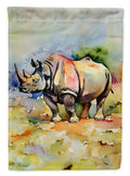 Rhinoceros House Flag 28x40 Porch Sleeve Pole Decorative Outside Yard Banner Artwork Wall Hanging, Polyester