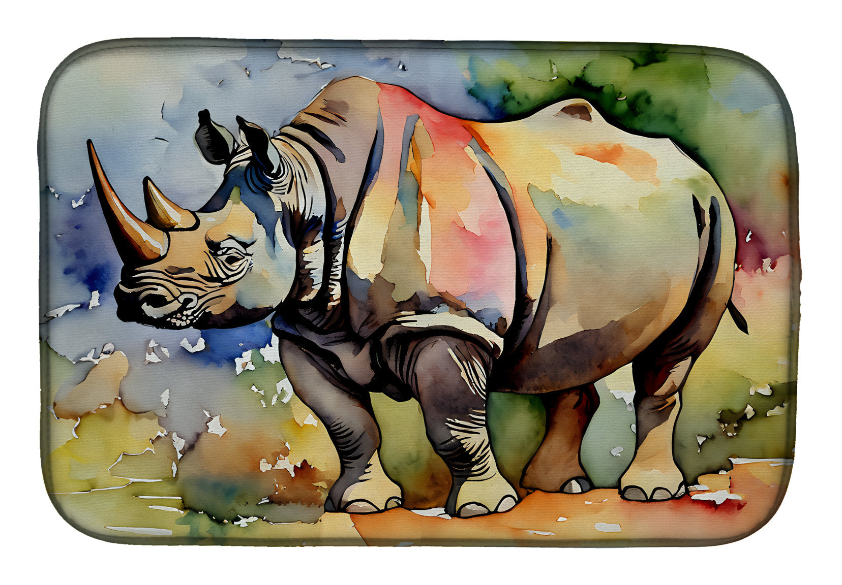 Rhinoceros Dish Drying Mat Absorbent Dish Drying Mat Pad for Kitchen Counter Dish Drainer Mat for Countertop, 14 x 21", Multicolor
