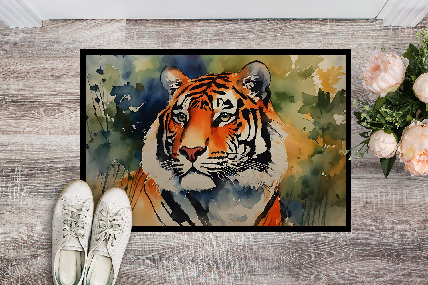 Tiger Doormat Indoor Outdoor 18H X 27W Front Door Mat Rugs for Entryway, Non Slip Washable