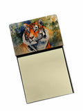 Tiger Watercolor Sticky Note Holder Refillable Dispenser Desk Accessory 3x3 Pad Gift