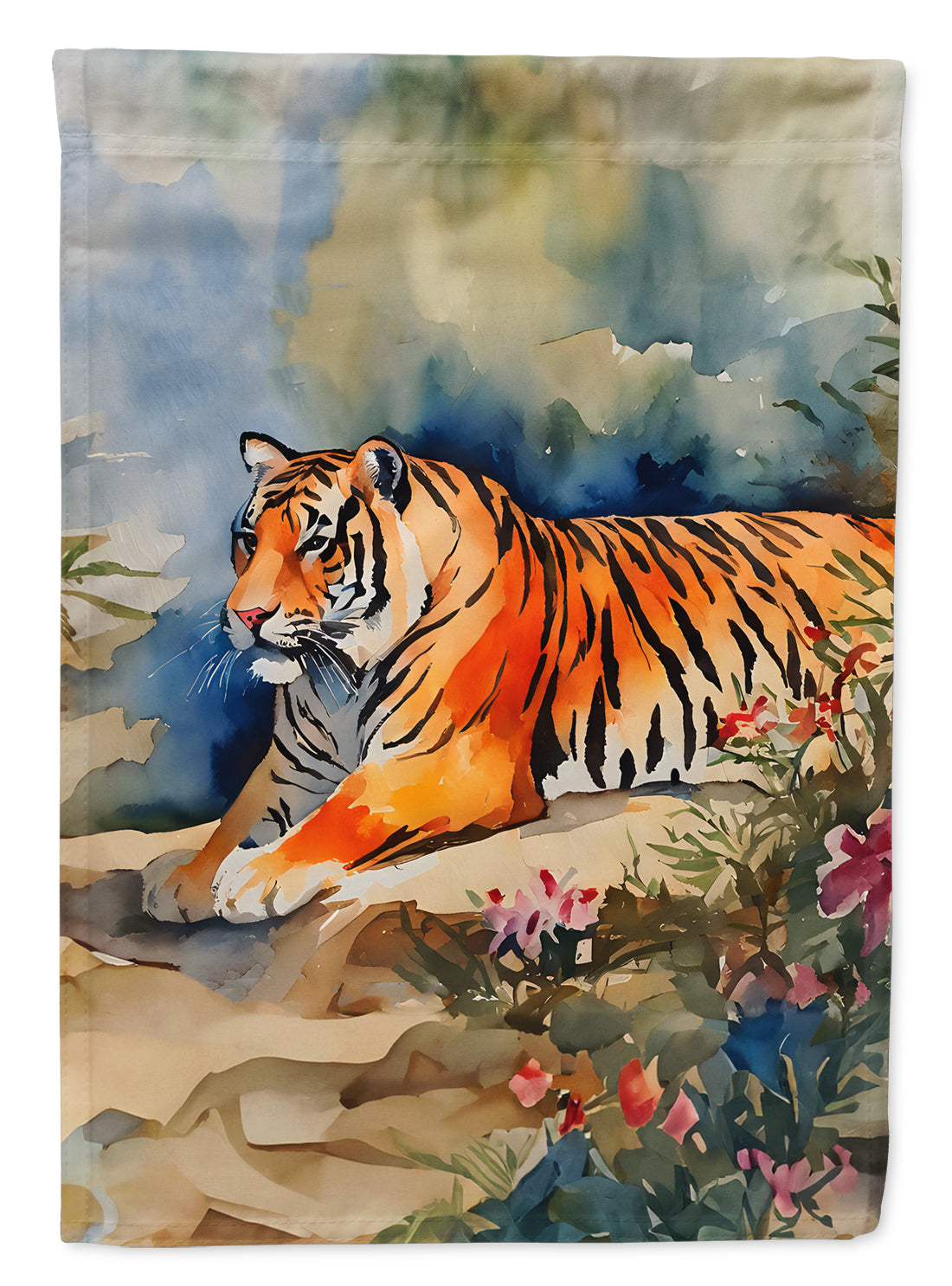 Tiger House Flag 28x40 Porch Sleeve Pole Decorative Outside Yard Banner Artwork Wall Hanging, Polyester