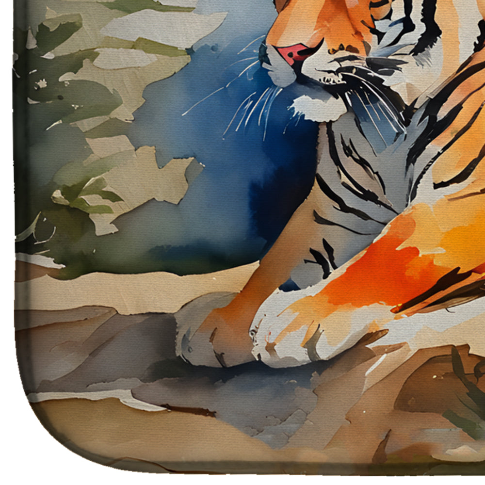 Tiger Dish Drying Mat Absorbent Dish Drying Mat Pad for Kitchen Counter Dish Drainer Mat for Countertop, 14 x 21", Multicolor