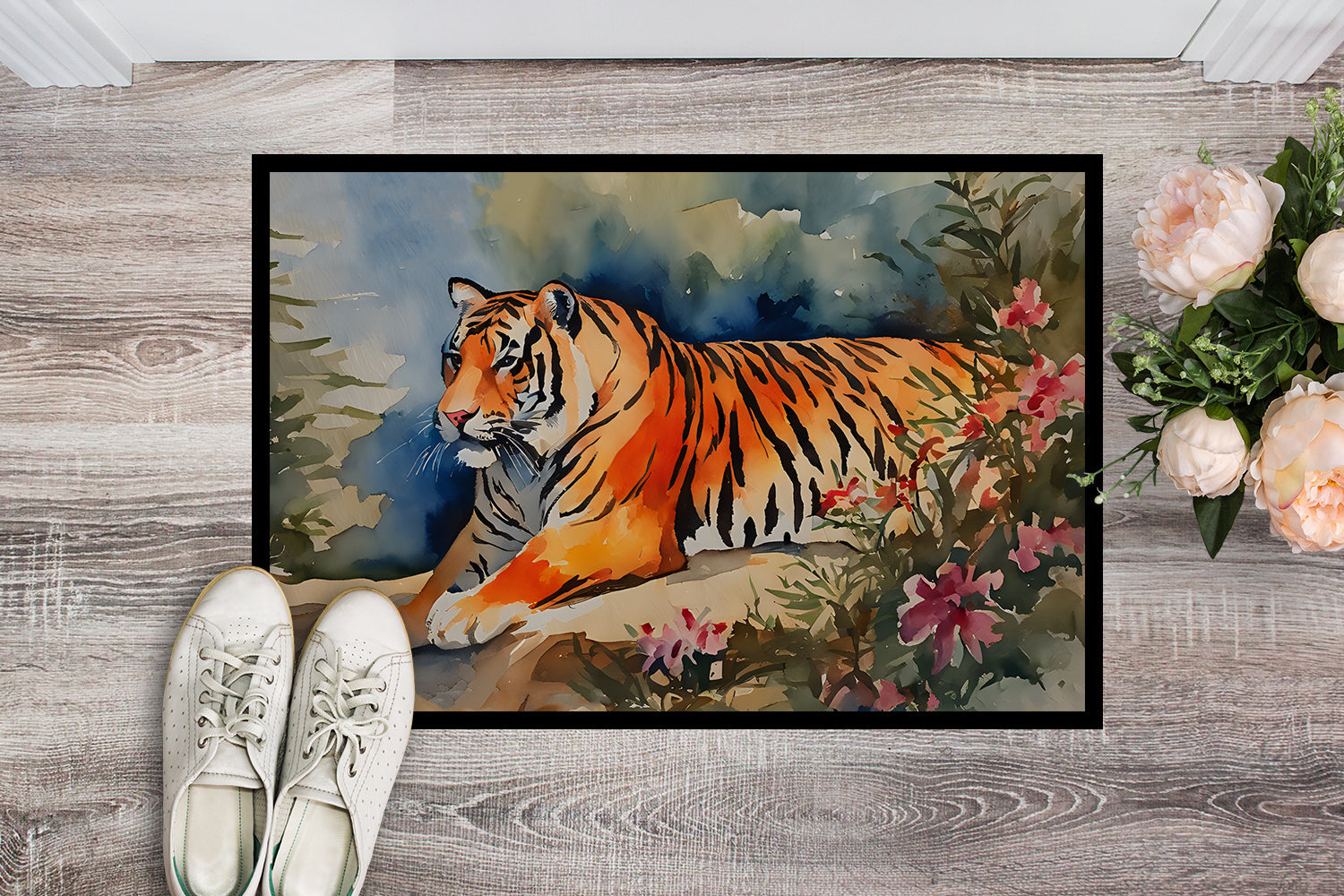 Tiger Doormat Indoor Outdoor 18H X 27W Front Door Mat Rugs for Entryway, Non Slip Washable