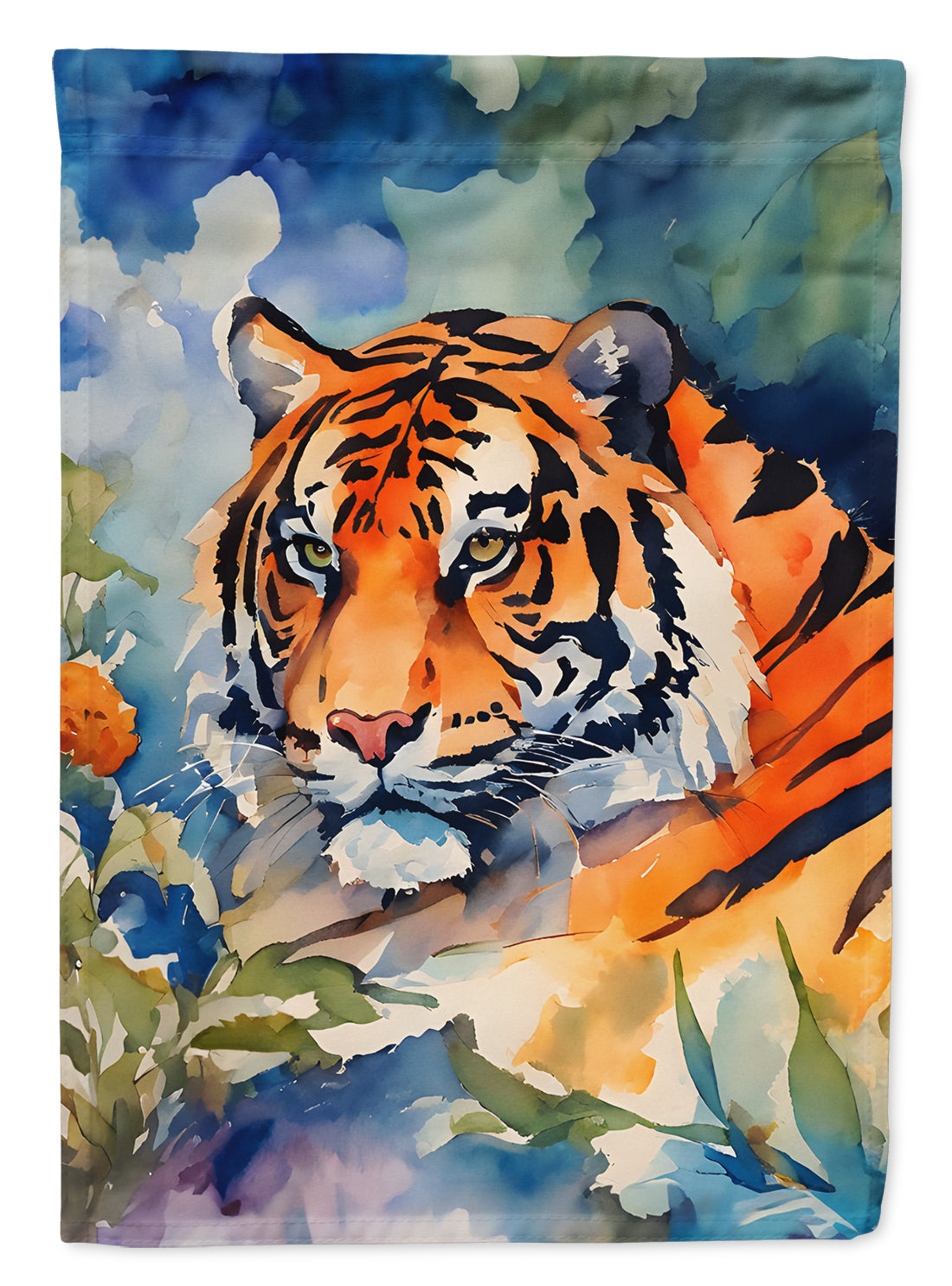 Tiger House Flag 28x40 Porch Sleeve Pole Decorative Outside Yard Banner Artwork Wall Hanging, Polyester