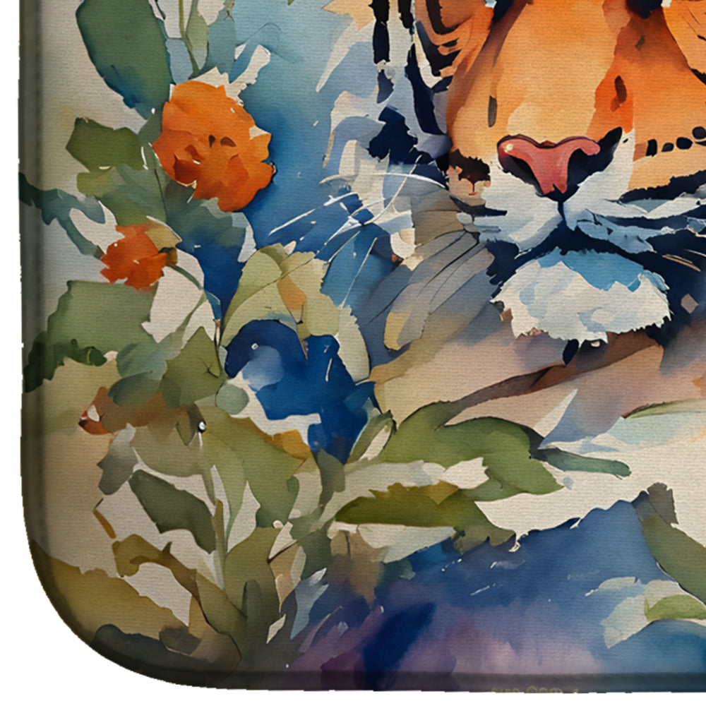 Tiger Dish Drying Mat Absorbent Dish Drying Mat Pad for Kitchen Counter Dish Drainer Mat for Countertop, 14 x 21", Multicolor