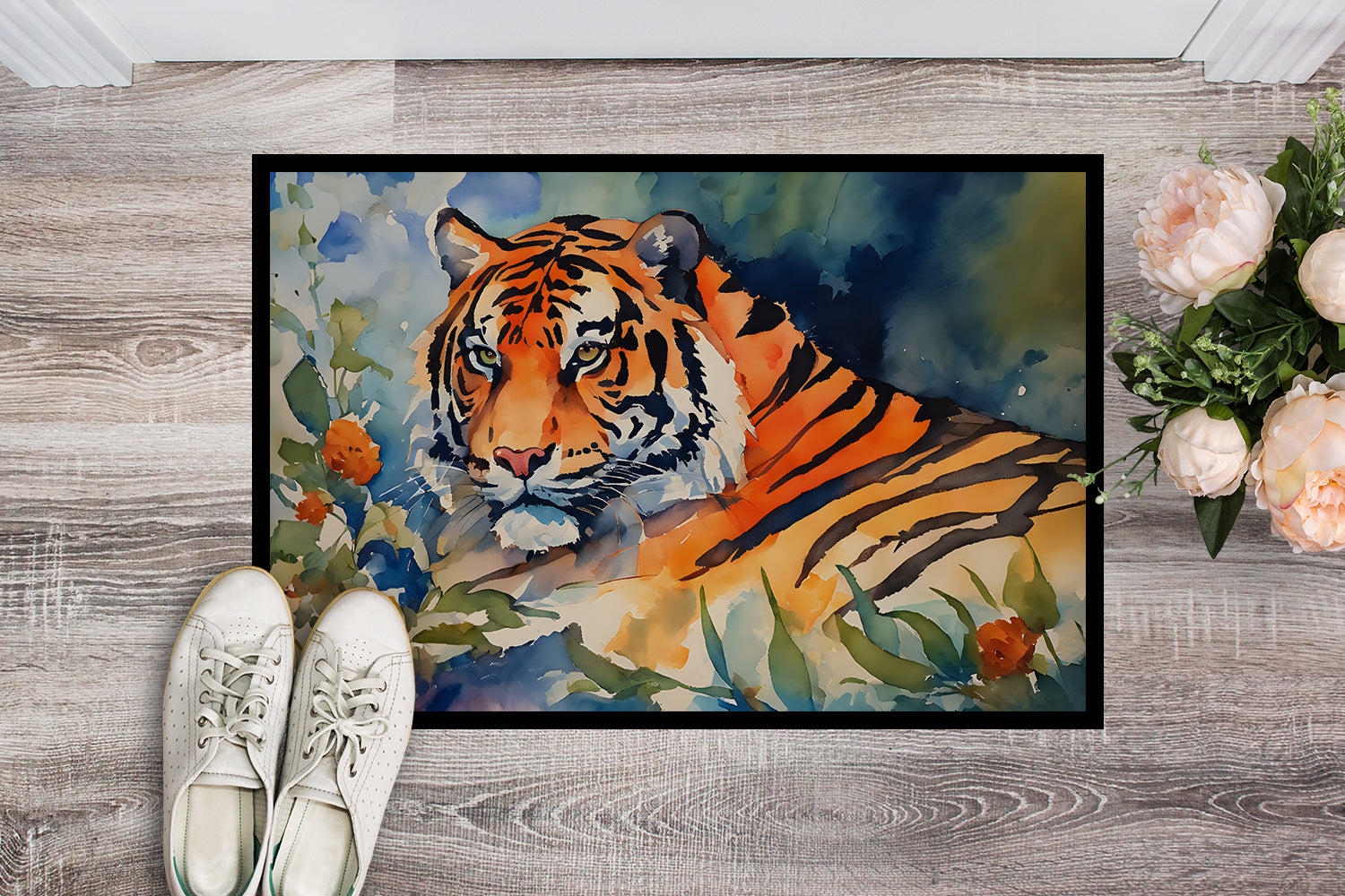 Tiger Doormat Indoor Outdoor 18H X 27W Front Door Mat Rugs for Entryway, Non Slip Washable