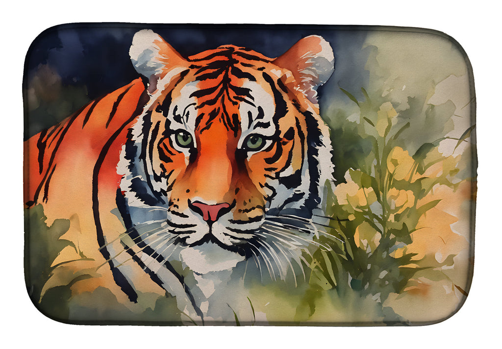 Tiger Dish Drying Mat Absorbent Dish Drying Mat Pad for Kitchen Counter Dish Drainer Mat for Countertop, 14 x 21", Multicolor