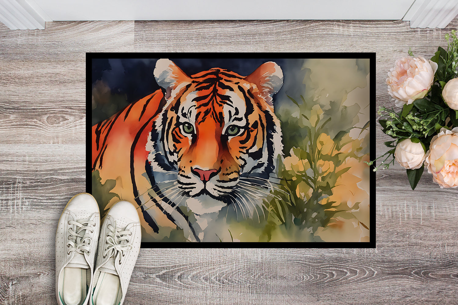 Tiger Doormat Indoor Outdoor 18H X 27W Front Door Mat Rugs for Entryway, Non Slip Washable